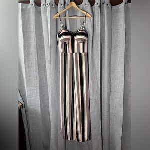 Striped Jumpsuit with Spaghetti Straps